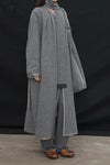 Mutedance 24 Autumn and Winter Collarless Buttoned Belt Long Coat MD-MD24FW19-GRAY MD24FW19 MD24FW20